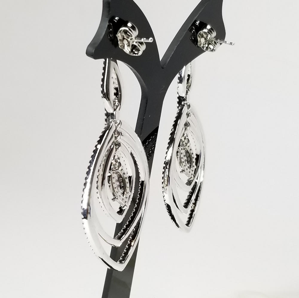 NEW Glam Bling Pave CZ Earrings - Picture 7 of 7